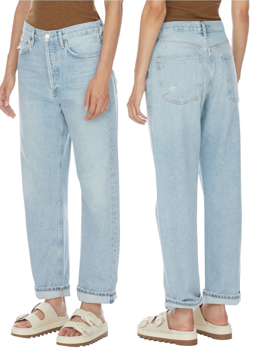 AGOLDE 90’s Mid Rise Loose Fit Jeans Light Wash Rigid 24 Aritzia 100% Cotton